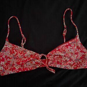 O'Neill Red Floral Bikini Top